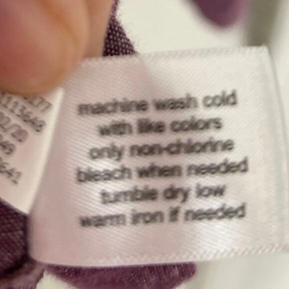 Lane Bryant Purple Linen Cotton Blend V Neck Split Hem Pop Over Tunic Top 26/28 - Picture 12 of 12